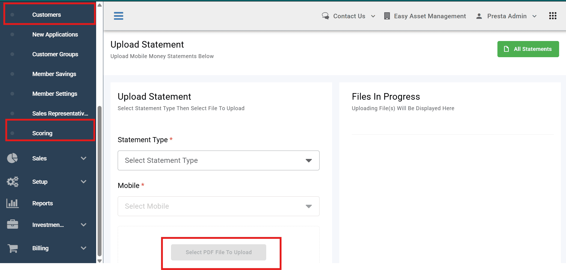 Figure 10.1b Automating credit decisions by uploading and analyzing mobile money statements.